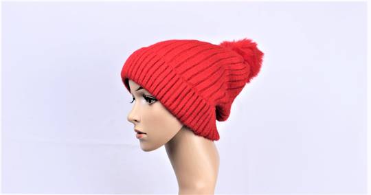Head Start cabled cashmere  lined beanie red STYLE : HS/4940RED